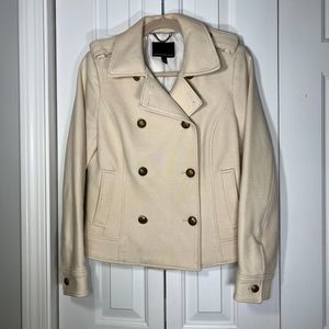 Banana Republic Military Jacket Pea Coat Cream, Size S